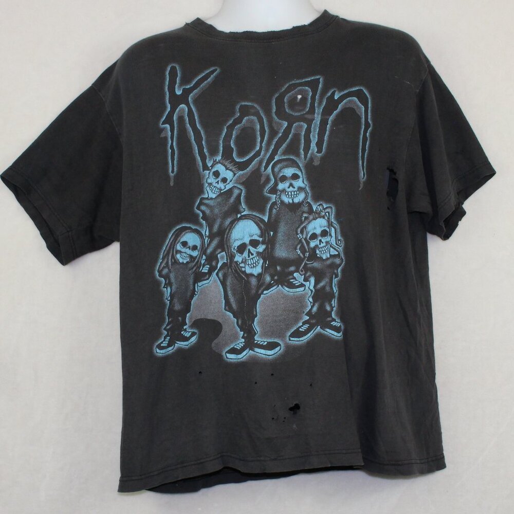 Rare Vintage Korn Band Skulls Silver Edition  T-Shirt Mens Large